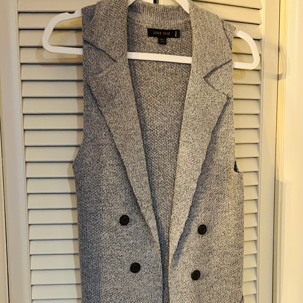 Love Tree Women's Sleeveless Long Sweater Vest Open Front Knit Cardigan